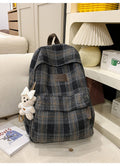 1Cozy Plaid Patterned School Backpack