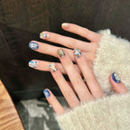 1Artificial Nail Set with Colorful Glitter and Creative Designs Miroken