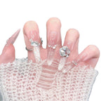 1Artificial nails with glitter and crystal embellishments Miroken