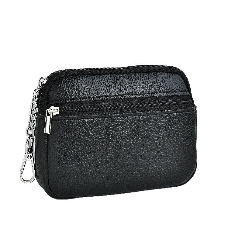 1Compact Leather Zippered Card Wallet Miroken