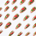 1Artificial nails with cheerful melon design Miroken
