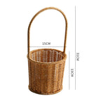 1Decorative Woven Storage Basket with Mushroom Emblem Miroken
