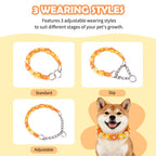 Handmade Floral Paracord Dog Collar with Faux Pearl Accents