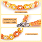 Handmade Floral Paracord Dog Collar with Faux Pearl Accents