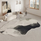Organic Contour Area Rug | Irregular Design with Non-Slip Backing | Soft Polyester for Living Room Comfort