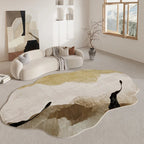 Organic Contour Area Rug | Irregular Design with Non-Slip Backing | Soft Polyester for Living Room Comfort