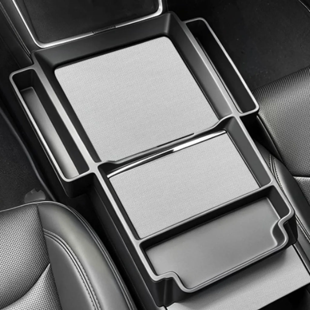 Center Console Upper Organizer Tray with Side Storage Pockets for Tesla Model 3/Y/Y L 2024+