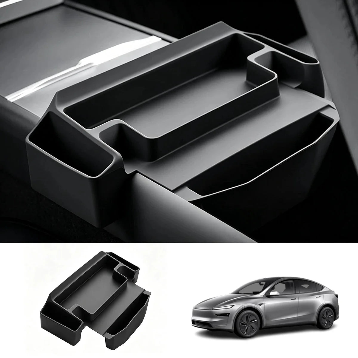 Center Console Organizer Tray with Sunglasses Holder for Tesla Model 3/Y/Y L 2024+