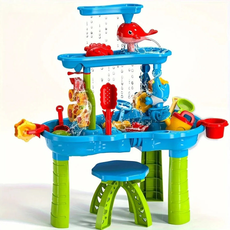 Outdoor Play Table | All-in-One Sand and Water Table with Multi-Section Design | Engaging Play for Kids