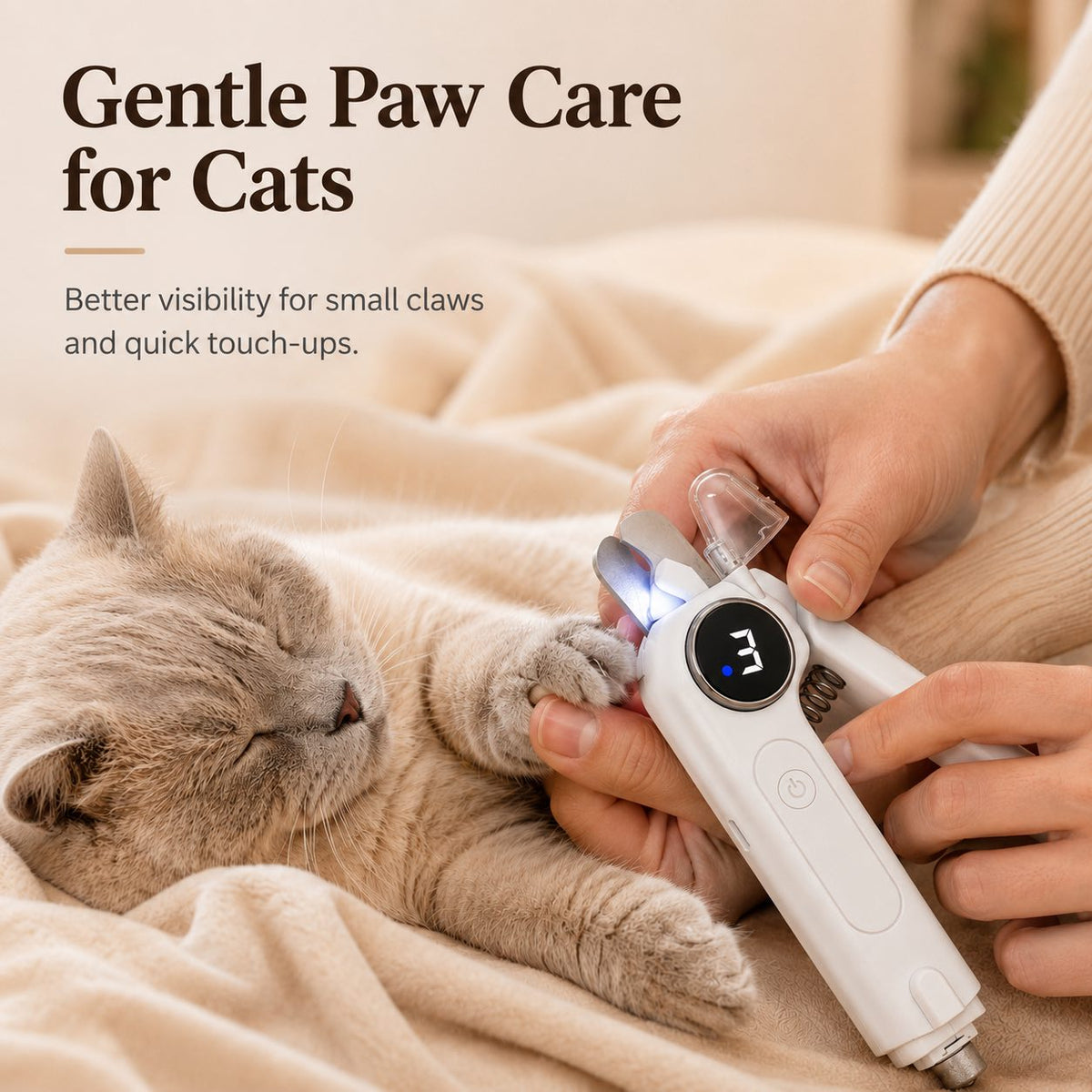 Miroken2-in-1 Pet Electric Nail Clipper & Grinder with LED Light