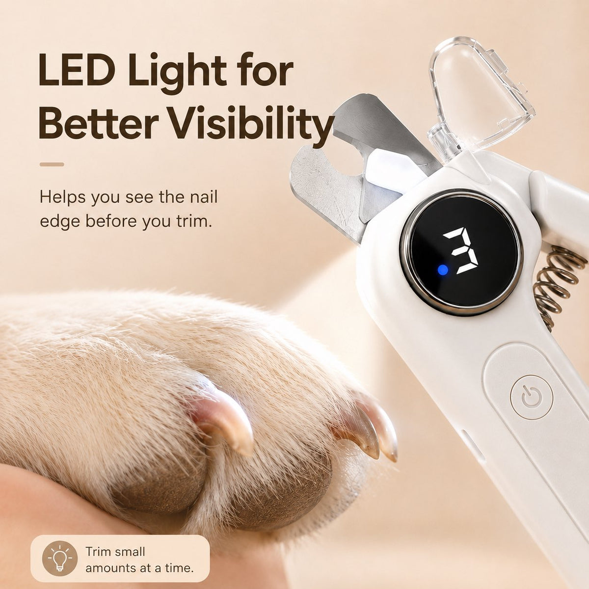 Miroken2-in-1 Pet Electric Nail Clipper & Grinder with LED Light