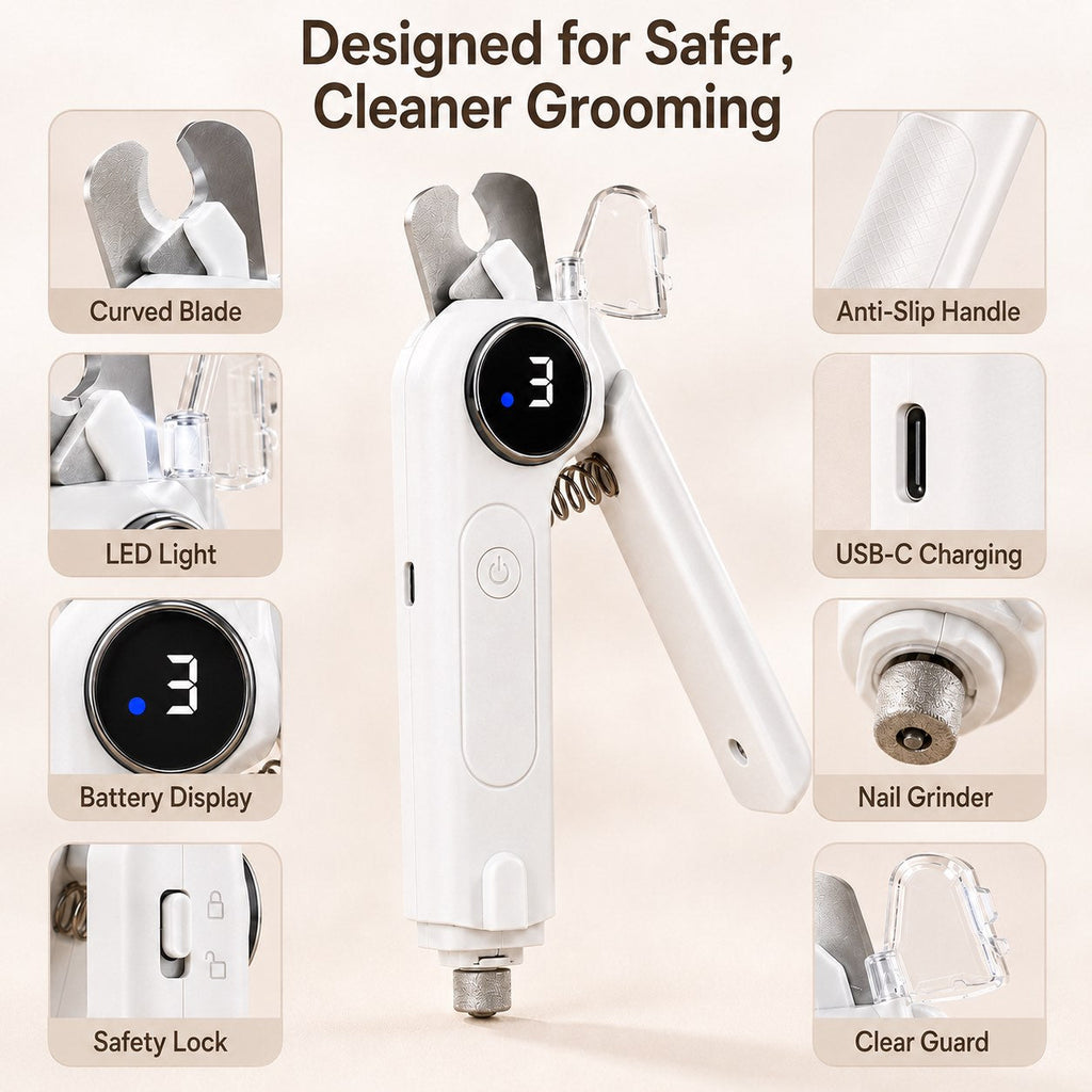 Miroken2-in-1 Pet Electric Nail Clipper & Grinder with LED Light