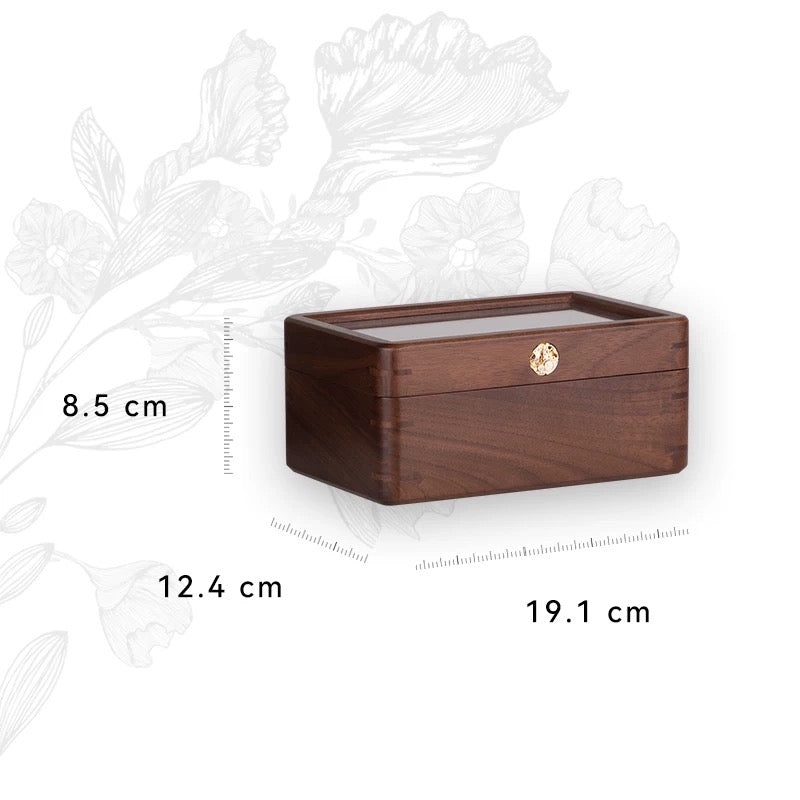 Legacy Walnut Watch Collection Box With Glass Top