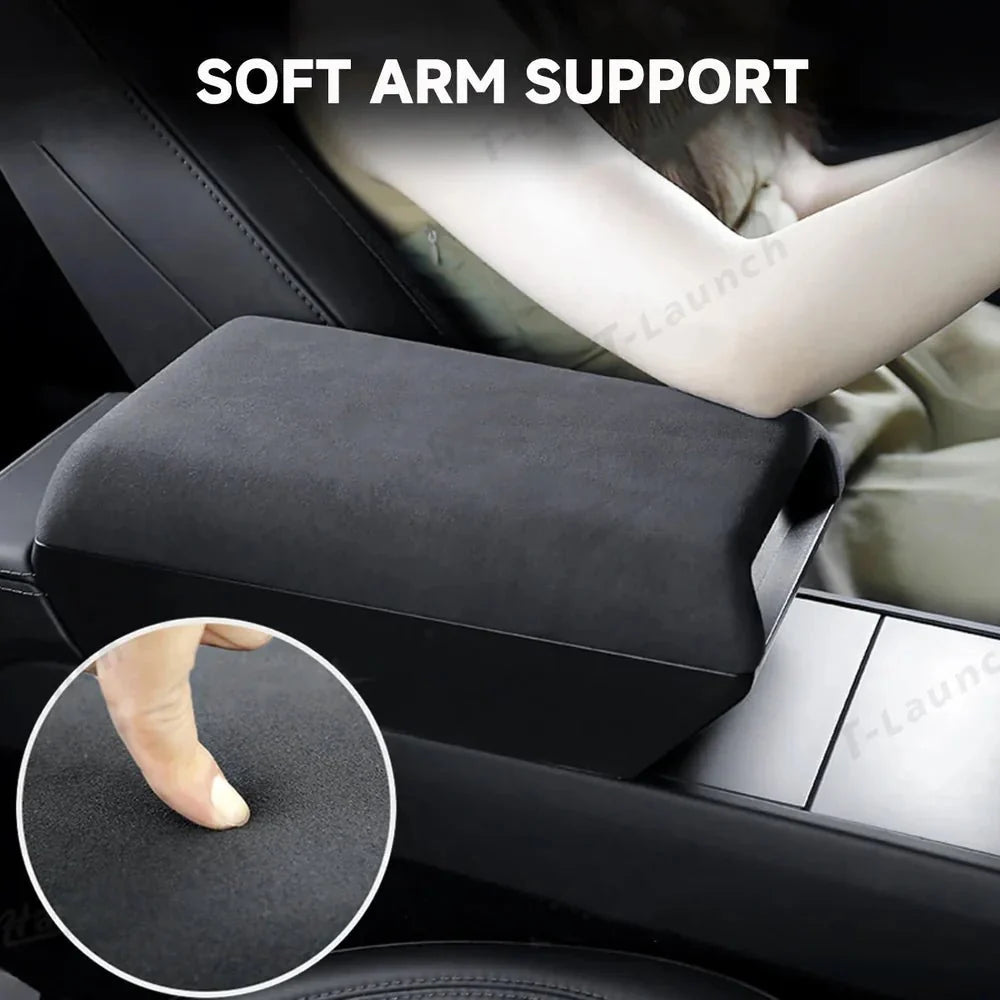 Raised Armrest Cover with Hidden Storage for Tesla Model 3 Highland 2024+ / Model Y Juniper 2025+