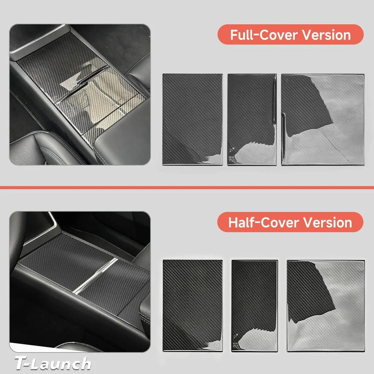 [Real Carbon Fiber] Center Console Panel Cover for Tesla Model Y Juniper 2025+