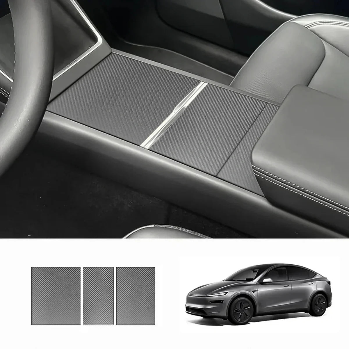 [Real Carbon Fiber] Center Console Panel Cover for Tesla Model Y Juniper 2025+