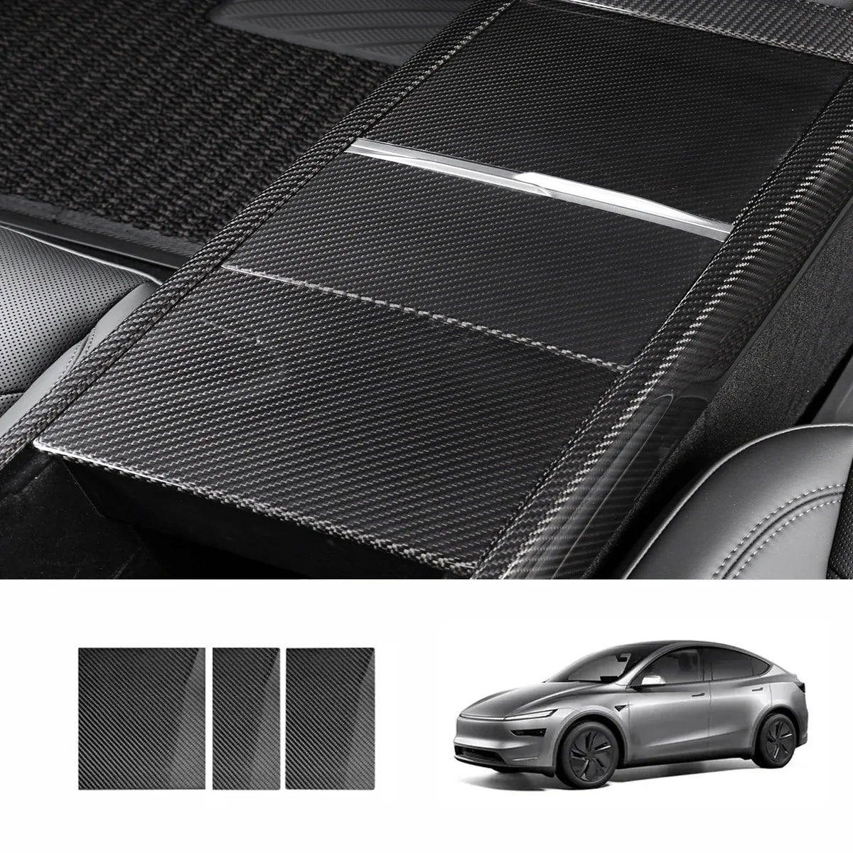 [Real Carbon Fiber] Center Console Panel Cover for Tesla Model Y Juniper 2025+