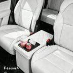 Foldable Rear Seat Storage Box with Cup Holders for Tesla Model Y L 2026+