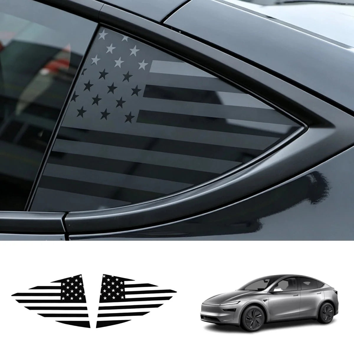 Rear Triangle Window Flag Decals for Tesla Model Y 2020+