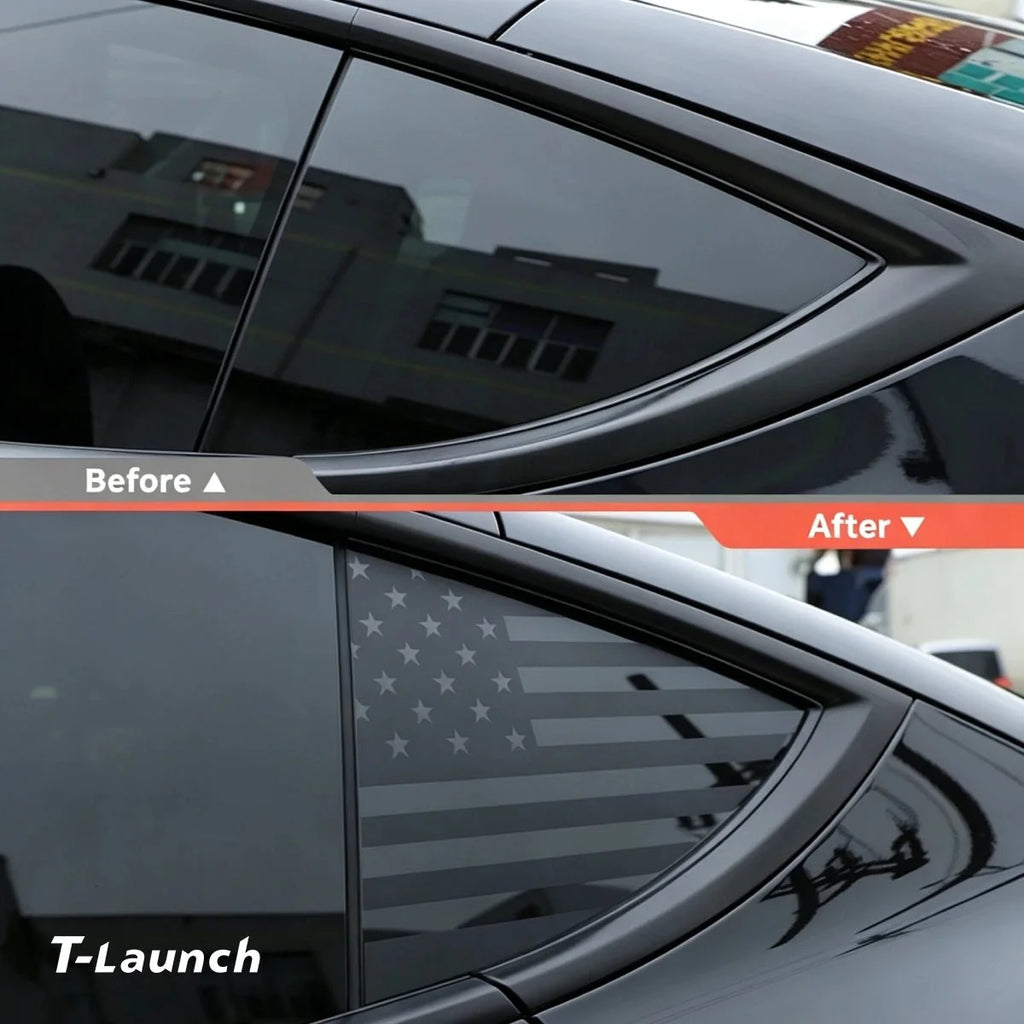Rear Triangle Window Flag Decals for Tesla Model Y 2020+