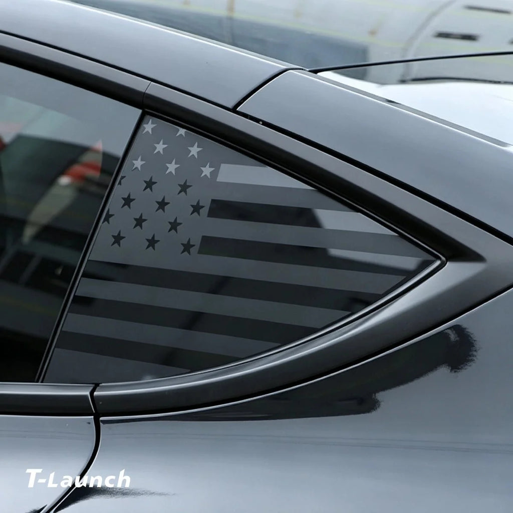 Rear Triangle Window Flag Decals for Tesla Model Y 2020+