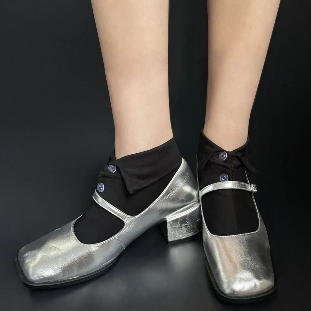 Soft Grip Button Ankle Socks