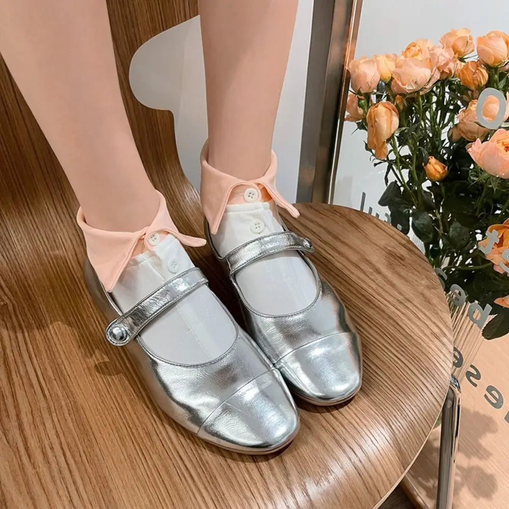 Soft Grip Button Ankle Socks
