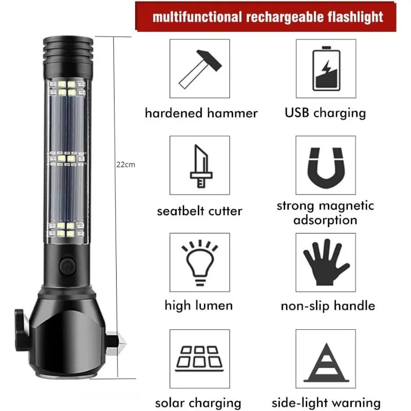 Multifunctional Solar Power Flashlight