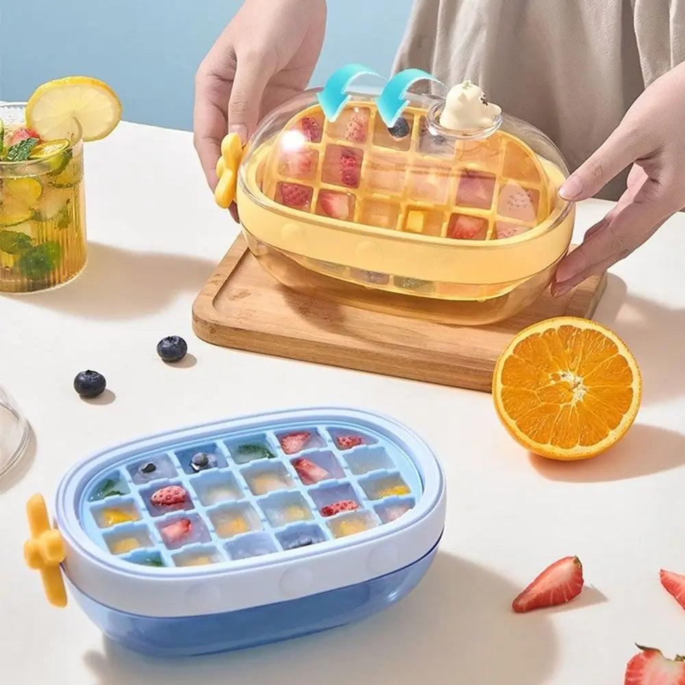Cute Cartoon Rotating Knob Ice Cube Tray