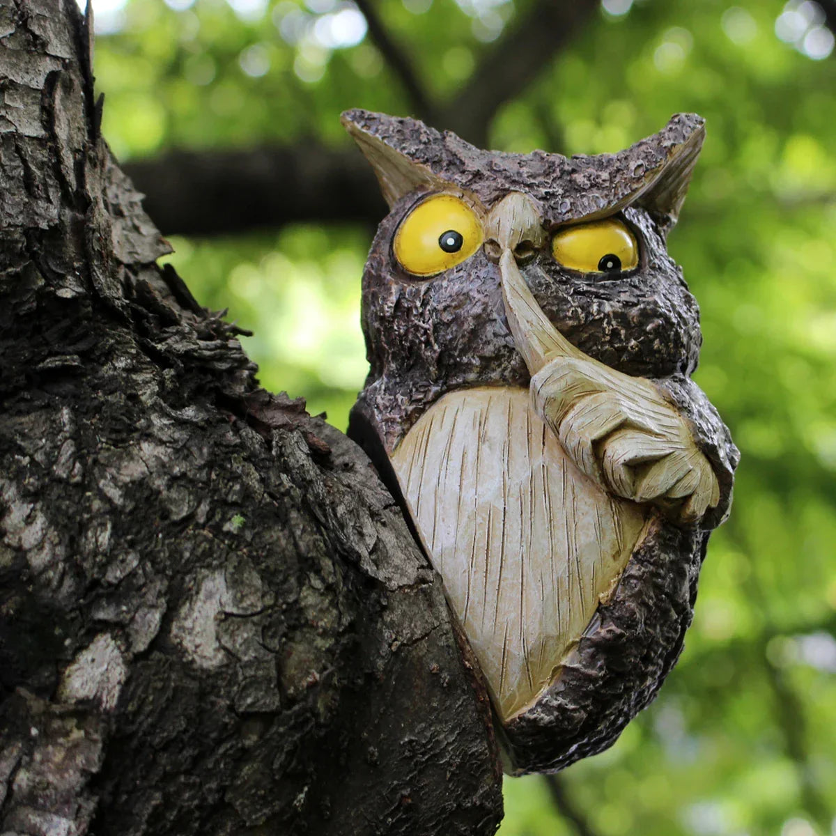 Owl Tree Hanging Ornament Resin Garden Decor for Yard Patio