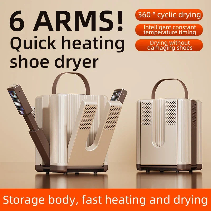 Six-Arm Quick Heating Foldable Electric Shoe Dryer