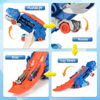 Dinosaur Truck with Foldable Sliding Race Track
