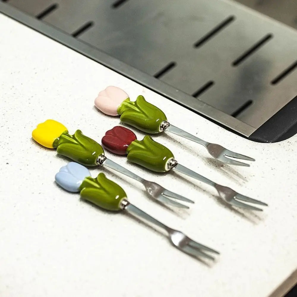 Tulip Bloom Dessert Fork Set