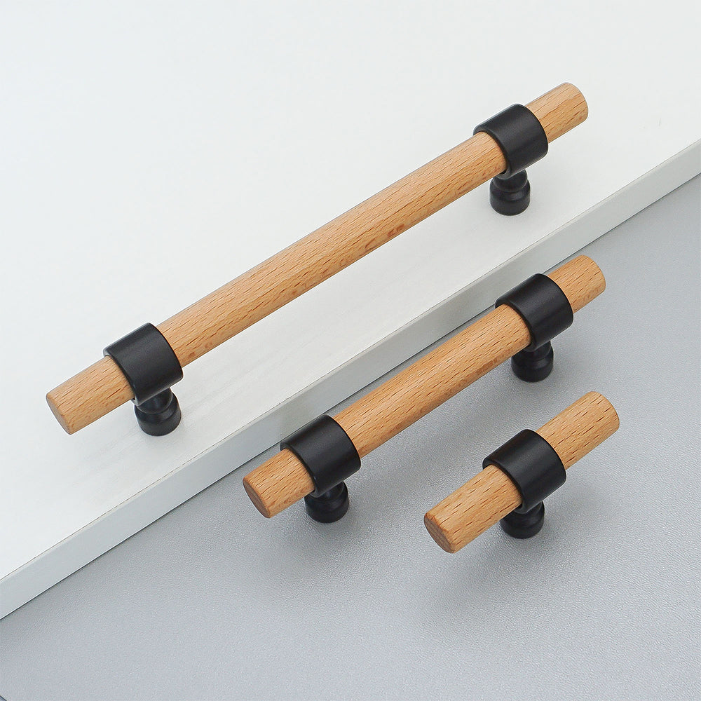 Vintage Walnut Wood Cabinet Pulls