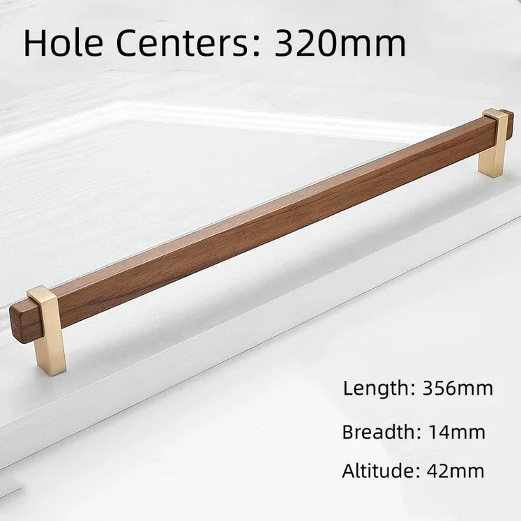 Architectural Square Walnut Wood Cabinet Pulls