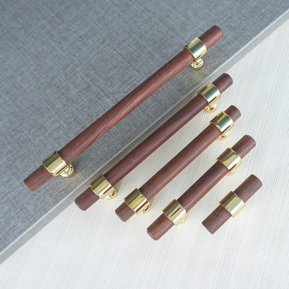 Vintage Walnut Wood Cabinet Pulls