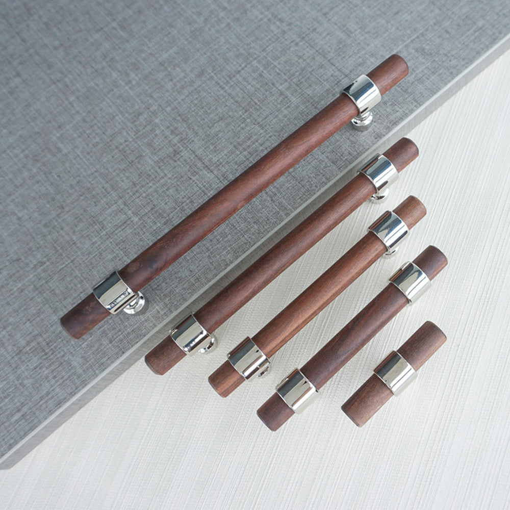 Vintage Walnut Wood Cabinet Pulls