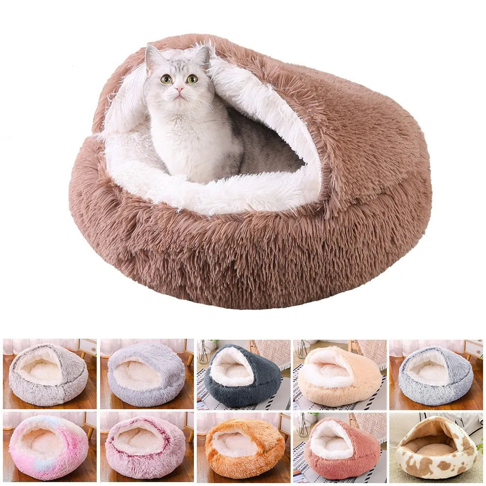 Snuggle Nest Plush Covered Pet Bed