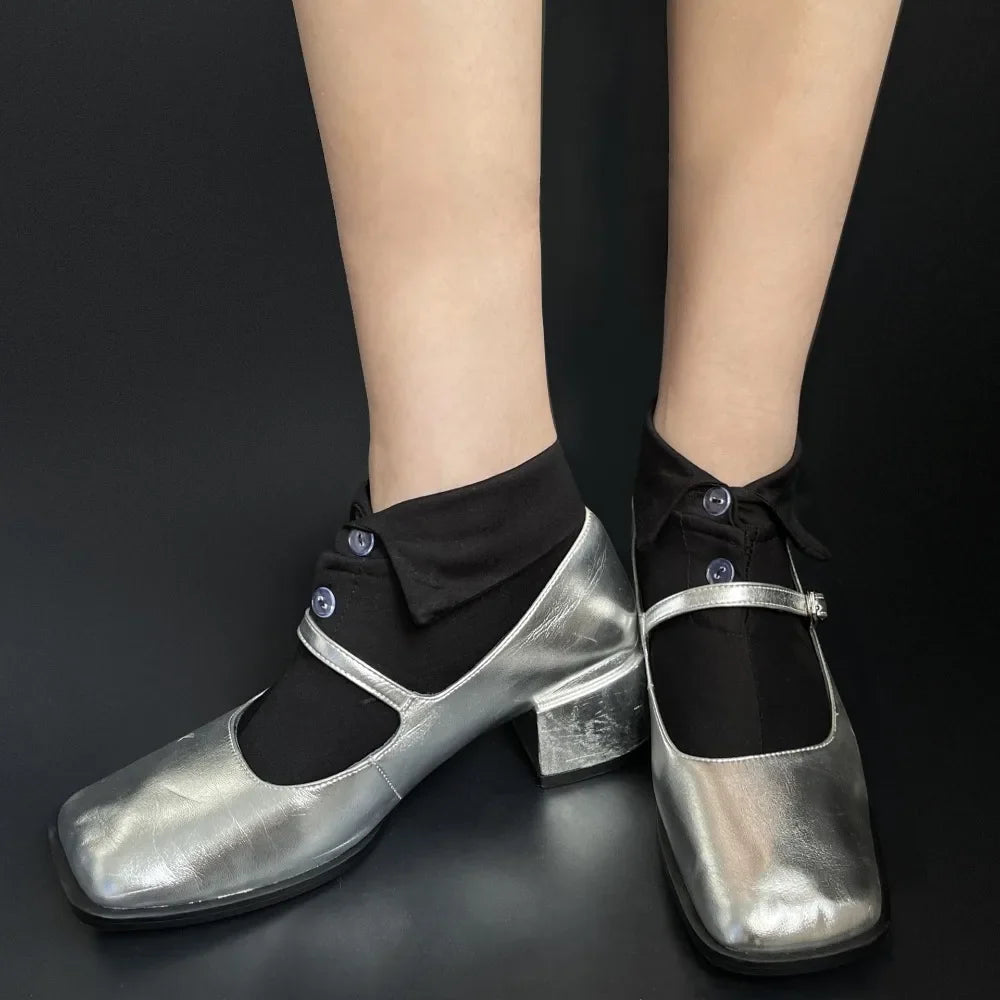 Soft Grip Button Ankle Socks