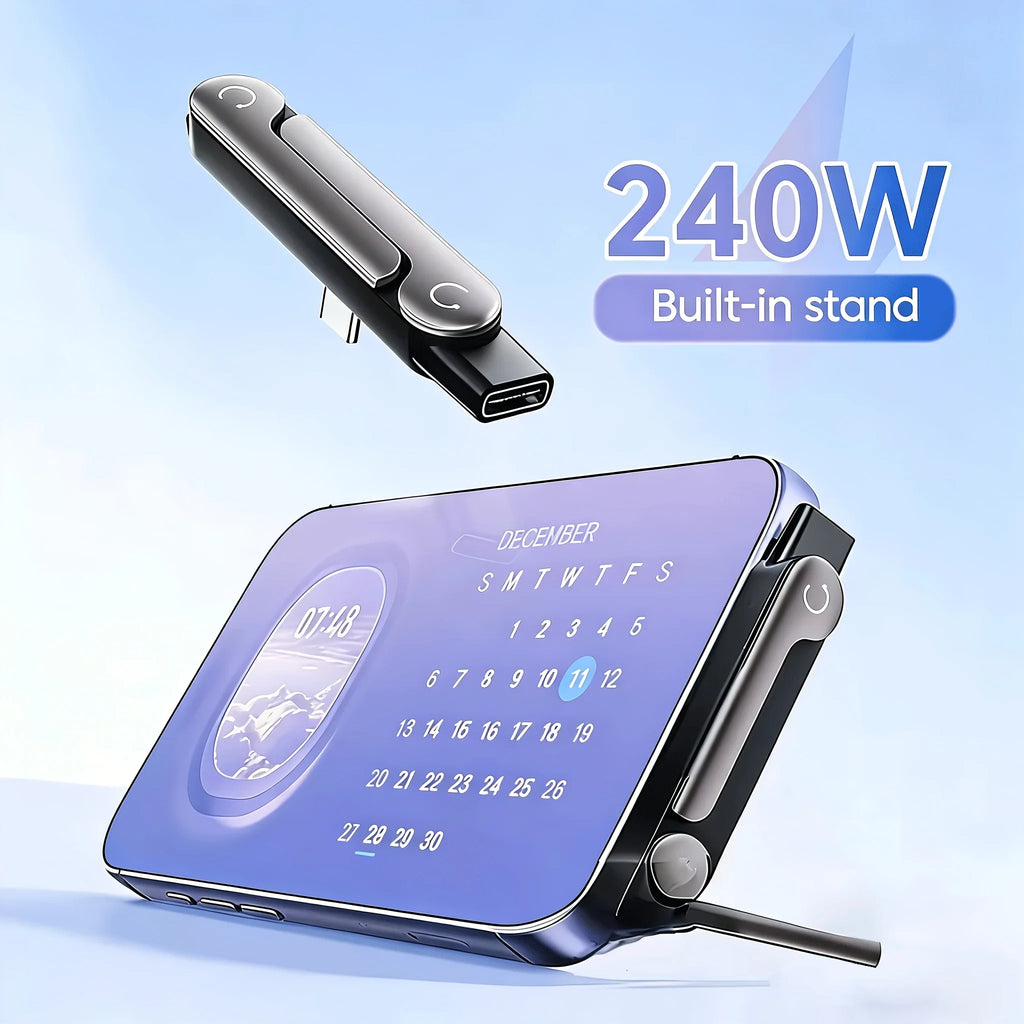 2 in 1 Type C Fast Charging Adapter with Phone Stand