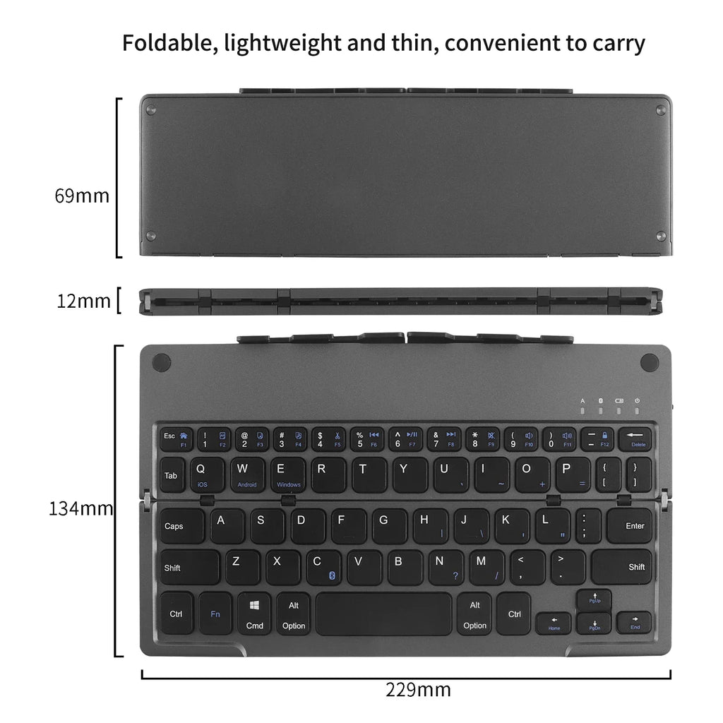 Travel-Friendly Foldable Wireless Keyboard Phone Holder