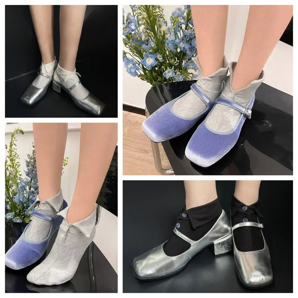 Soft Grip Button Ankle Socks