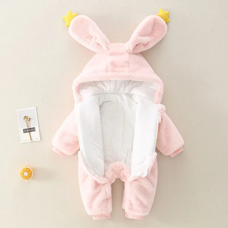 Winter Bunny Cozy Warm Baby Jumpsuit