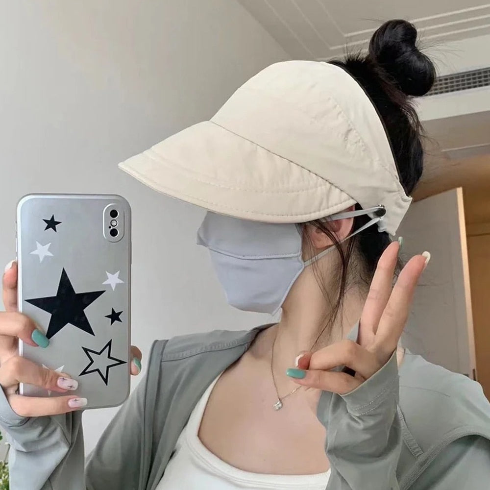 Sun Safe Chic Summer Mask Holder Hat