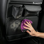 Nappa Leather Seat Back Kick Protector & Multi-Function Organizer for Tesla Model 3/Y 2017+