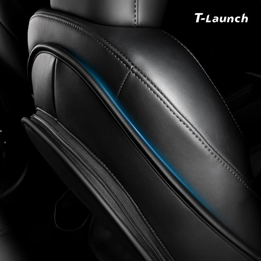 Nappa Leather Seat Back Kick Protector & Multi-Function Organizer for Tesla Model 3/Y 2017+