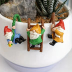 Mini Garden Gnome Ornaments Set – 3PC Hanging Resin Gnome Decor