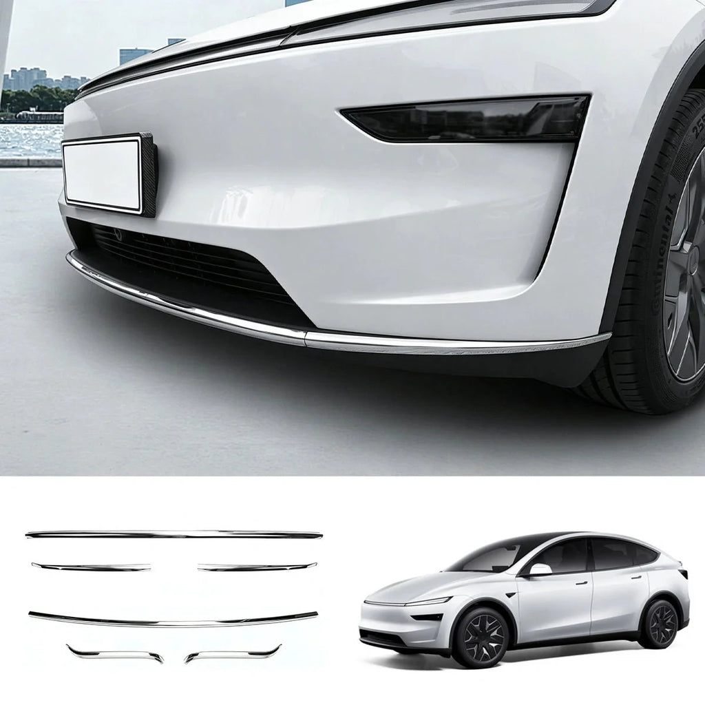 Stainless Steel Front & Rear Bumper Protection Trim for Tesla Model Y L 2026+
