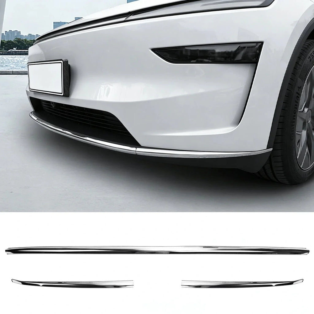 Stainless Steel Front & Rear Bumper Protection Trim for Tesla Model Y L 2026+