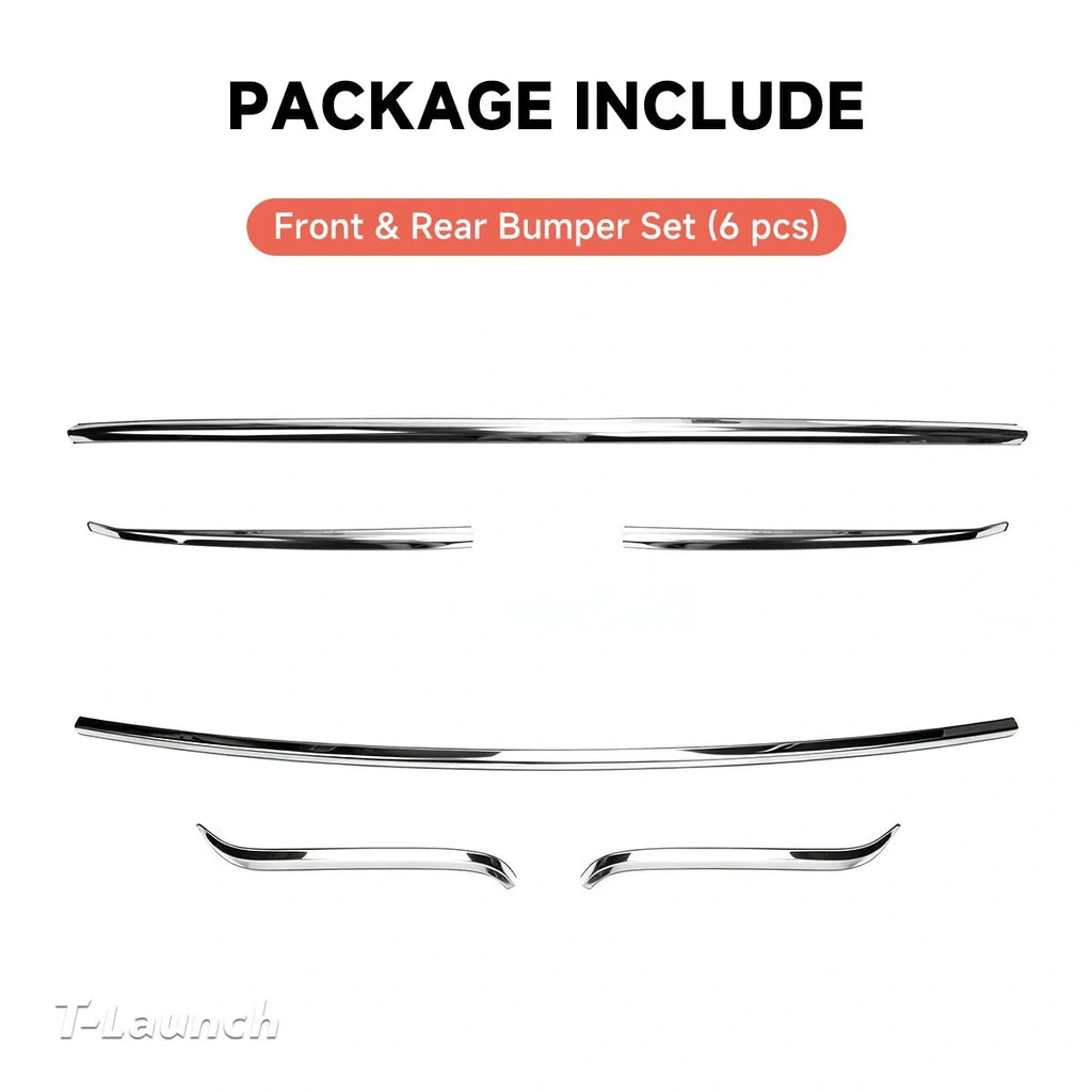 Stainless Steel Front & Rear Bumper Protection Trim for Tesla Model Y L 2026+